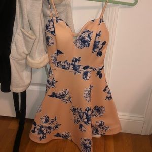 Orange Floral Print Dress